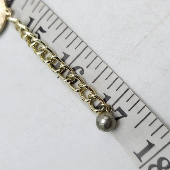 White Enamel Gold Tone Multi-Strand Bib Chunky Chain Necklace Vintage - Picture 9 of 9